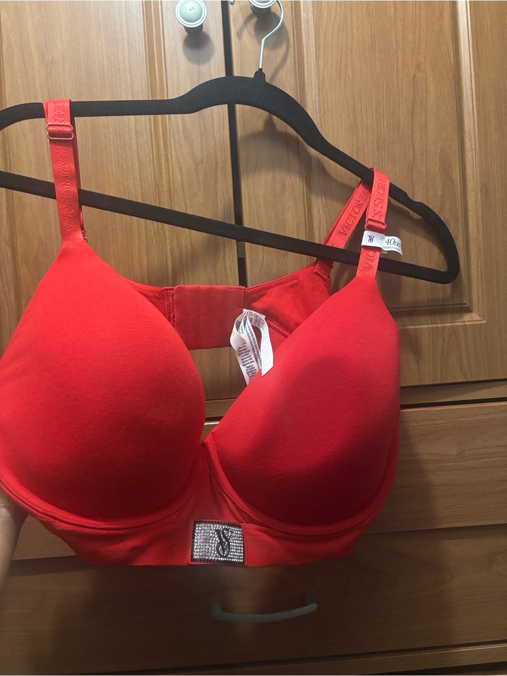 Victoria's Secret Red Rhinestone Embellished Bra